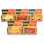 Dinky Toys 410 Bedford Promotional Vans Group Of 5 - (1) "British Telecom", (2) "Brooke Bond Tea"...