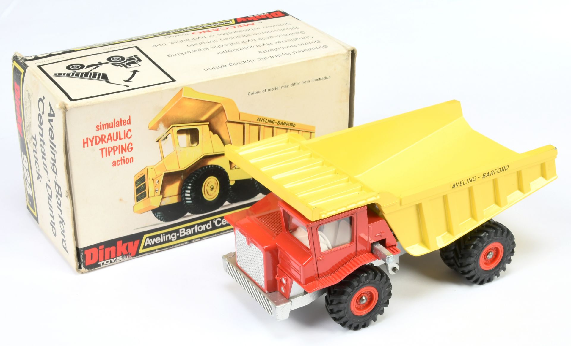 Dinky Toys 924 Aveling Barford Centaur Dump Truck - Red cab  plastic hubs with silver trim and ch...