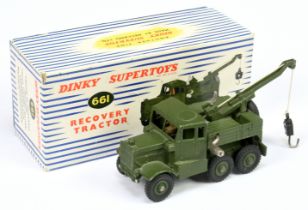 Dinky 661 Scammell Recovery Tractor - Green including supertoy hubs, without windows, with figure...