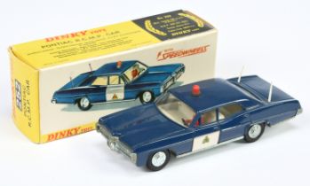Dinky 252 Pontiac Parisienne "RCMP"  - Blue, White door labels, figure driver red roof light, whi...