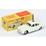 Dinky Toys 269 Jaguar 3.4 Litre "police" Car - White body, ivory interior with figures, silver tr...