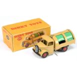 Dinky Toys 252 Bedford Refuse Wagon - Tan body, green tinplate opening and shutters and rear door...
