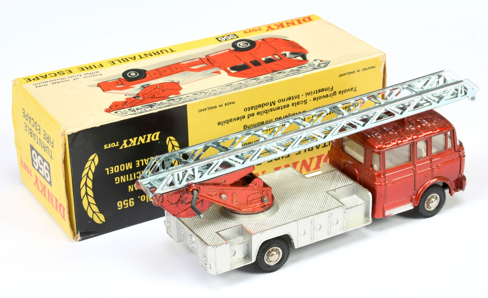 Dinky Toys 956 Turntable Fire Escape  - Metallic Red and ladder ballast, silver trim and platform... - Image 2 of 2