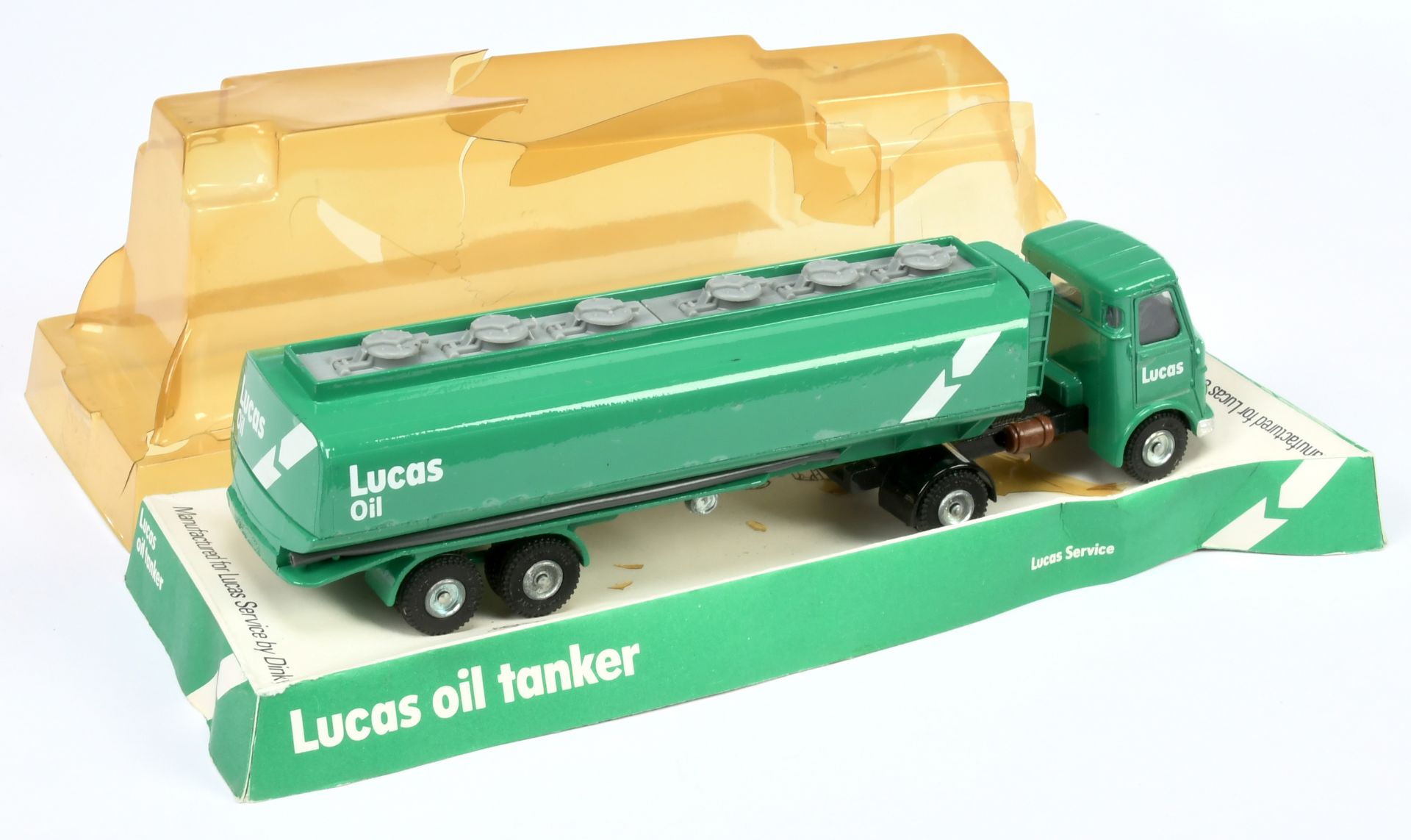 Dinky Toys 945 AEC Articulated Tanker "Lucas Oil" - Green cab and tanker, black chassis and inter... - Image 2 of 2