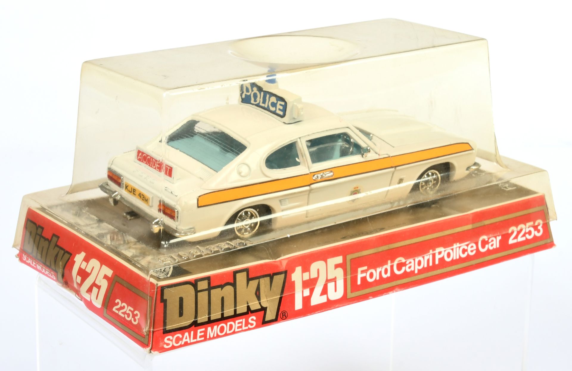 Dinky Toys 2253 (1/25th) Ford Capri "Police" - White body, light blue interior, chrome trim, roof... - Bild 2 aus 2