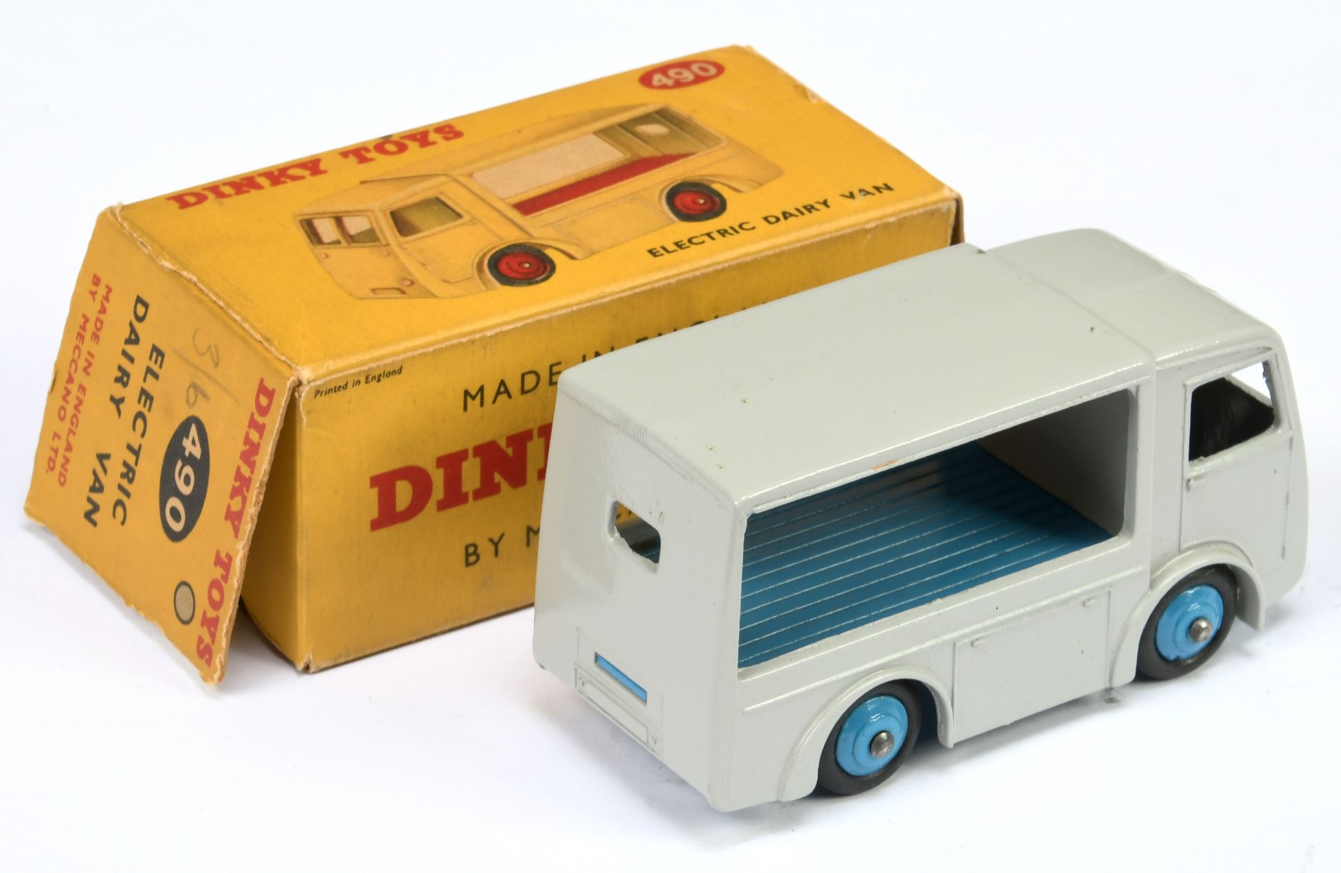 Dinky Toys 490 Electric dairy Van "Express Dairy" - Grey body, mid-blue inner back and rigid hubs - Bild 2 aus 2