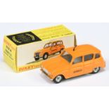 French Dinky Toys 518A Renault 4L "Autoroutes"  - Orange body, grey interior, black aerial, silve...