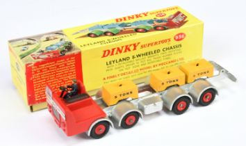 Dinky Toys 936 Leyland 8-Wheeled Chassis - Red plastic front and hubs, figure driver, silver chas...