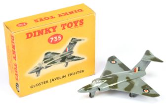Dinky Toys 735 Gloster Javelin Fighter - Camouflage Grey and green with  roundels 