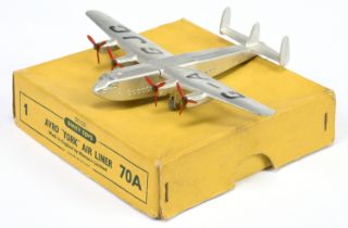 Dinky Toys 70A Avro York Airliner - Silver, metal wheels and red propellers with "G-A GJC" letter...