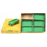 Dinky Toys Trade pack 105C 4-Wheel Hand Truck - containing 6 examples -  Mid-green with yellow ri...