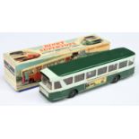 French Dinky Toys 889 Autobus Parisien - Two-Tone green, brown interior and concave hubs
