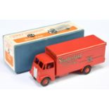 Dinky Toys 514 Guy (type 1) Van "Slumberland" - Red cab, chassis, back with opening doors and rig...