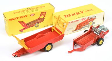Dinky Toys A Pair - (1) 320 Harvest Trailer - Red, yellow including hubs and detachable raves and...
