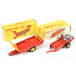 Dinky Toys A Pair - (1) 320 Harvest Trailer - Red, yellow including hubs and detachable raves and...