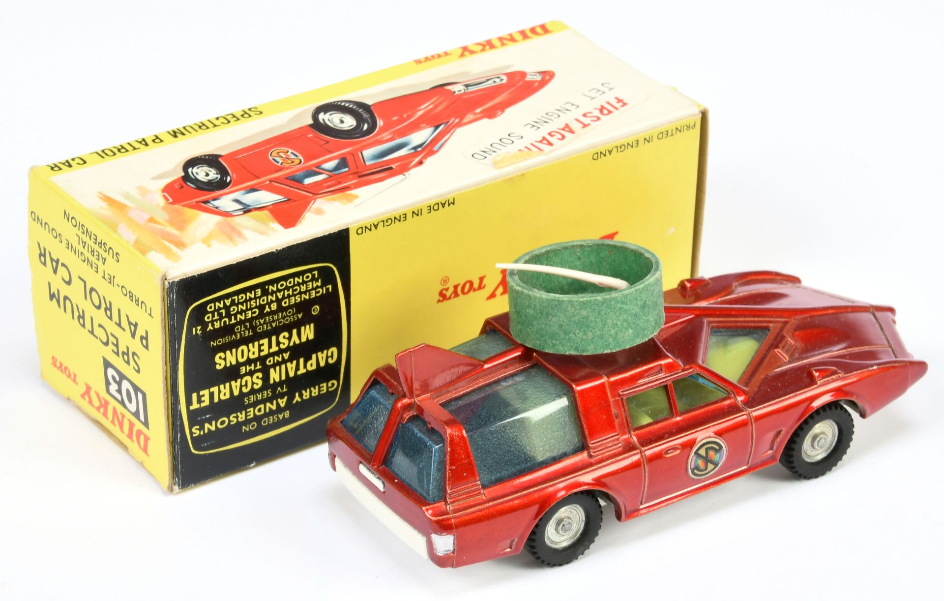 Dinky Toys 103 " Captain Scarlet" Spectrum Patrol Car - Red body, white base and plastic aerial, ... - Bild 2 aus 2