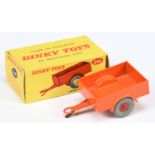 Dinky Toys 341 Land Rover Trailer - Orange with red plastic hubs and grey tyres  (without tow hoo...