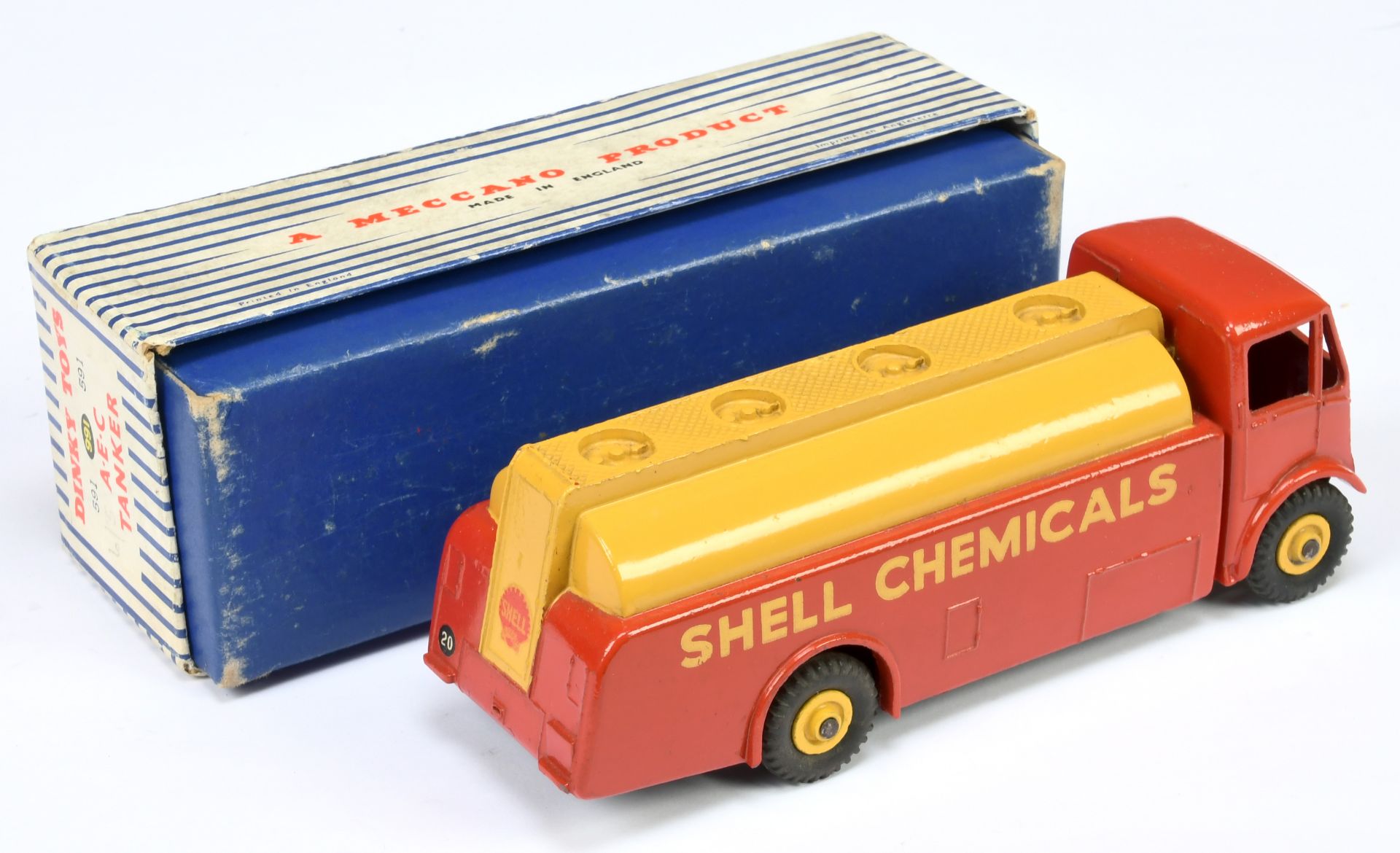Dinky Toys 991 (591) AEC Monarch Thompson Tanker " Shell Chemicals" - Red cab and back, yellow ta... - Image 2 of 2