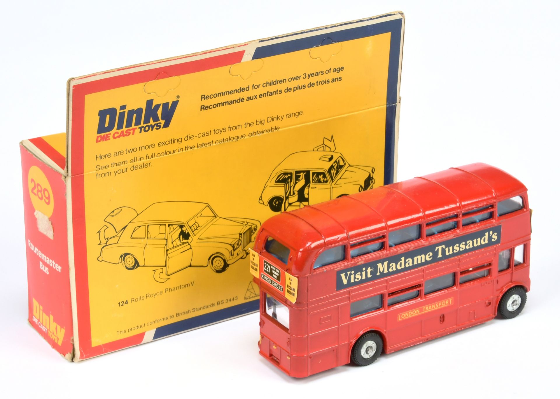 Dinky Toys  289 "London Transport" Routemaster bus "Visit Madame Tussaud's" - red body, blue inte... - Bild 2 aus 2