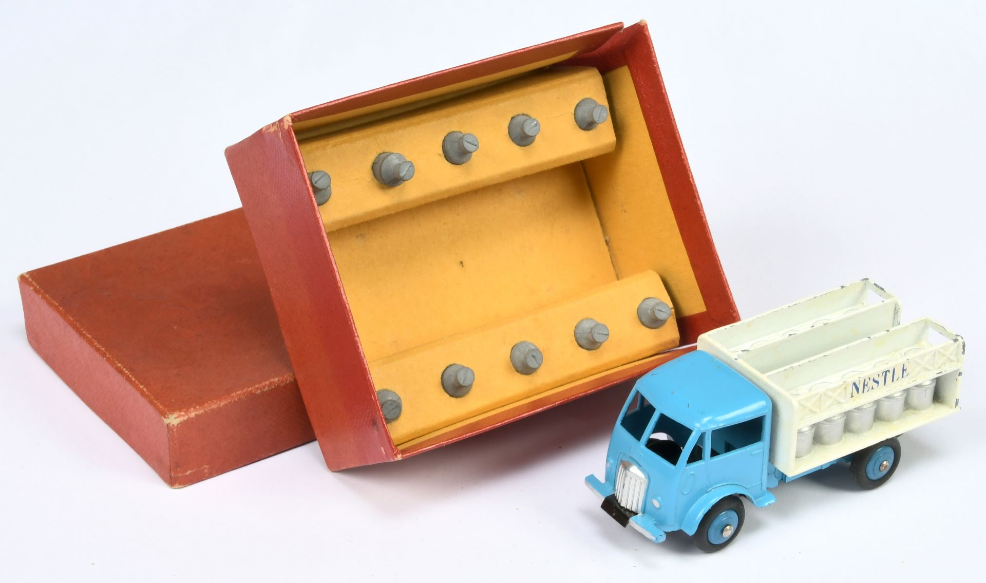 French Dinky Toys 25O Ford "Nestle's" Milk Delivery Truck - Light blue cab and chassis, white bac...