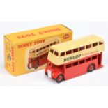 Dinky Toys 290 Doubles Decker Bus (Type 3) "Dunlop" - Two-Tone cream and red including rigid hubs...