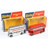 Dinky Toys  289 "London Transport" Routemaster bus A Pair (1) "Woolworth" - Silver body, blue low...