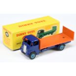 Dinky Toys 433 Guy (type 2)  Flat truck with tailboard - Violet blue cab and chassis, orange back...