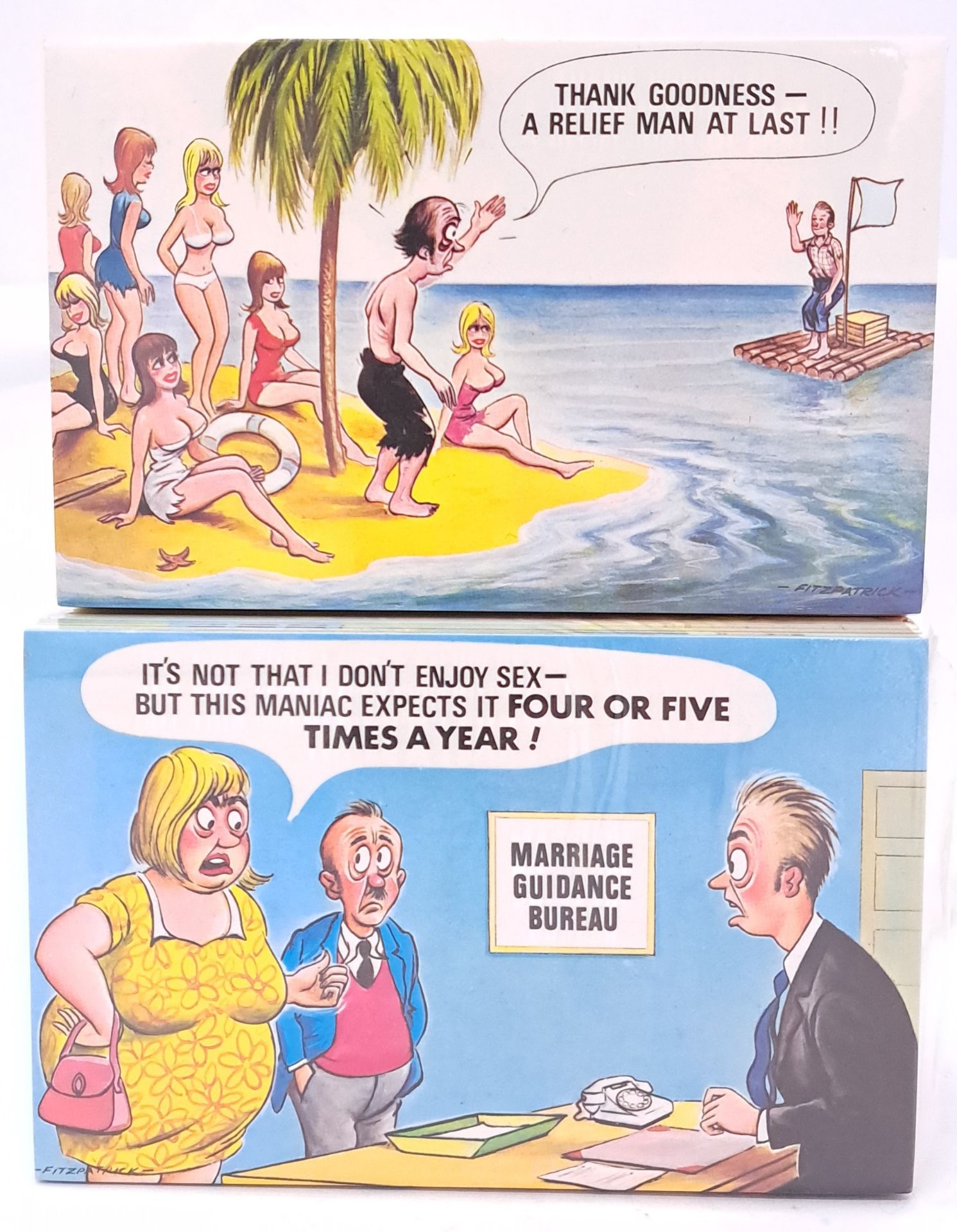 BAMFORTH Postcards "Comic Series" TRADE PACKS, Saucy/Seaside Humour