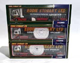 Corgi “Eddie Stobart” 1:50 scale, a boxed quad group. CC13401, 75702 & 76602