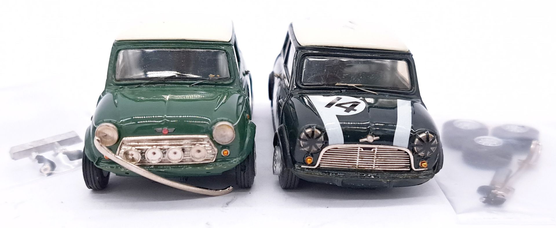 SMTS "Voiturette", a boxed pair of white metal Mini Cooper Rally models - Image 2 of 4