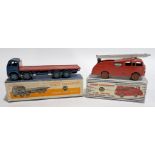 Dinky Supertoys 502 Foden Flat Truck & 955 Fire Engine, a boxed pair