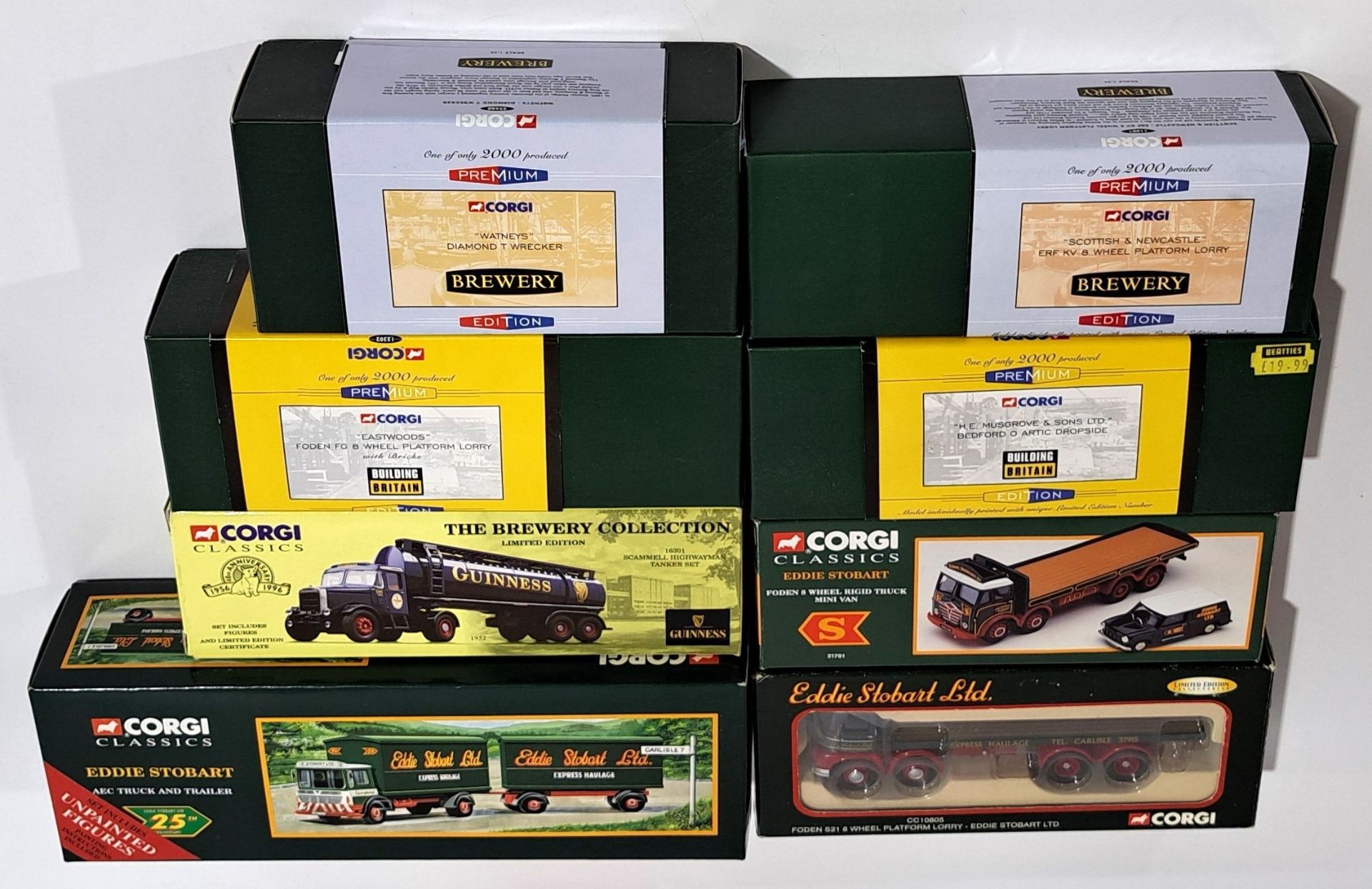 Corgi Premium, Classics & similar, Brewery, Building Britain, Eddie Stobart & similar, a boxed group