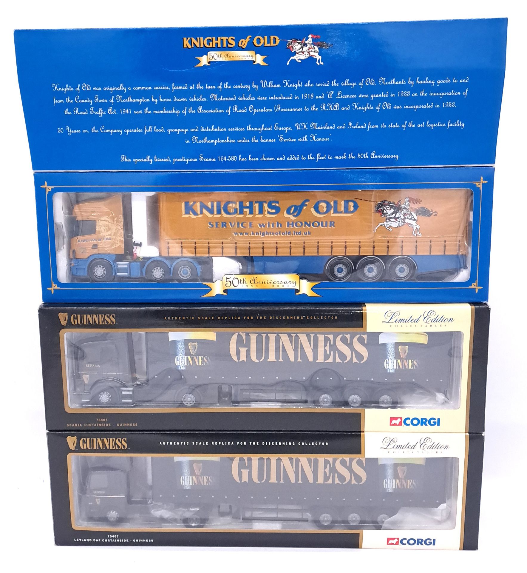 Corgi, a boxed group of 1:50 scale Commercial Curtainside models