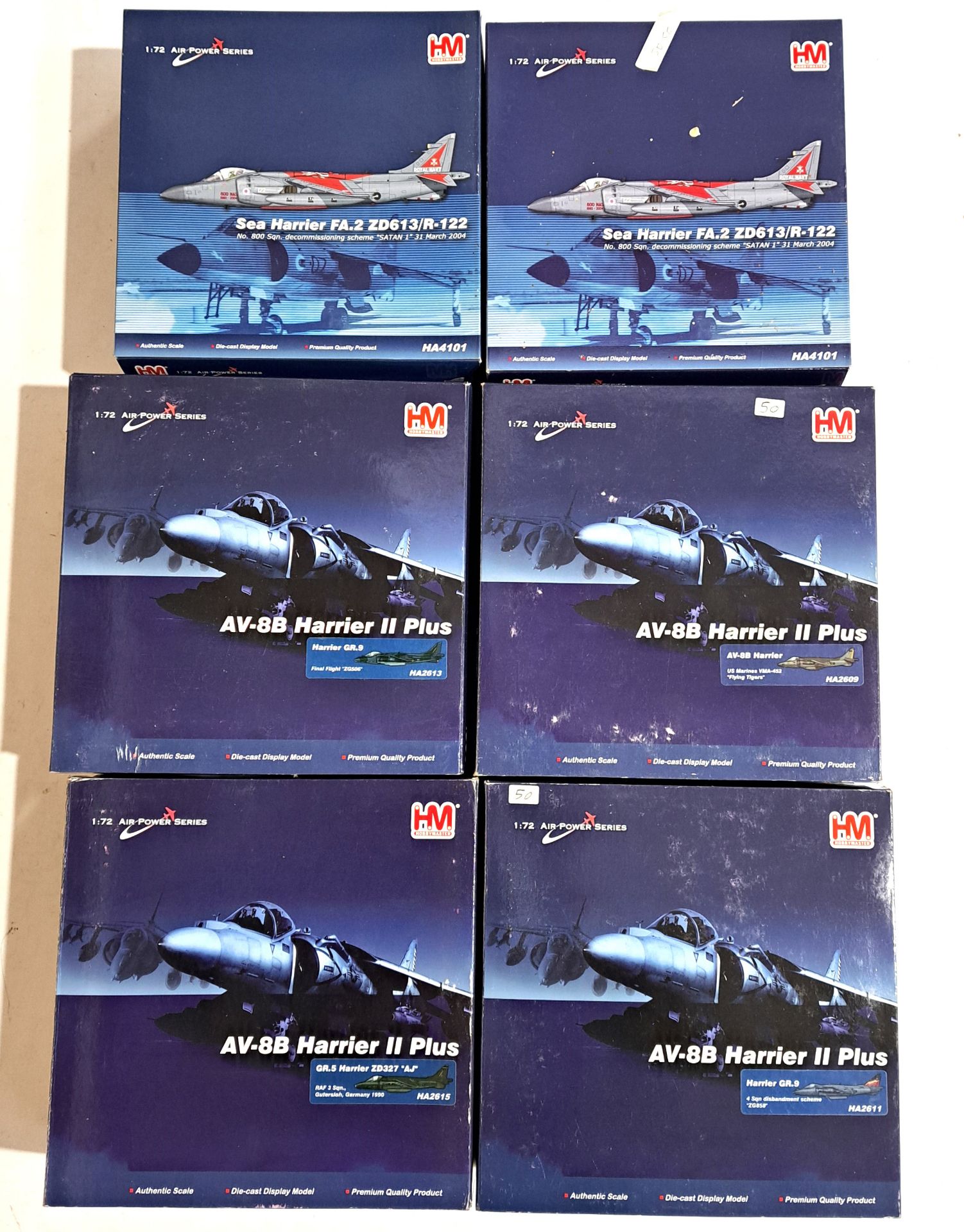 HM Hobby Master, a boxed 1/72 scale Military Aircraft  "Harrier" group