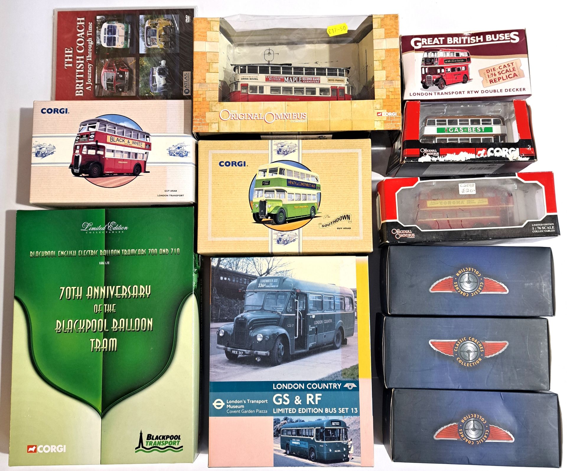 Corgi, EFE & Atlas Editions, a boxed bus/Coach & Tram group