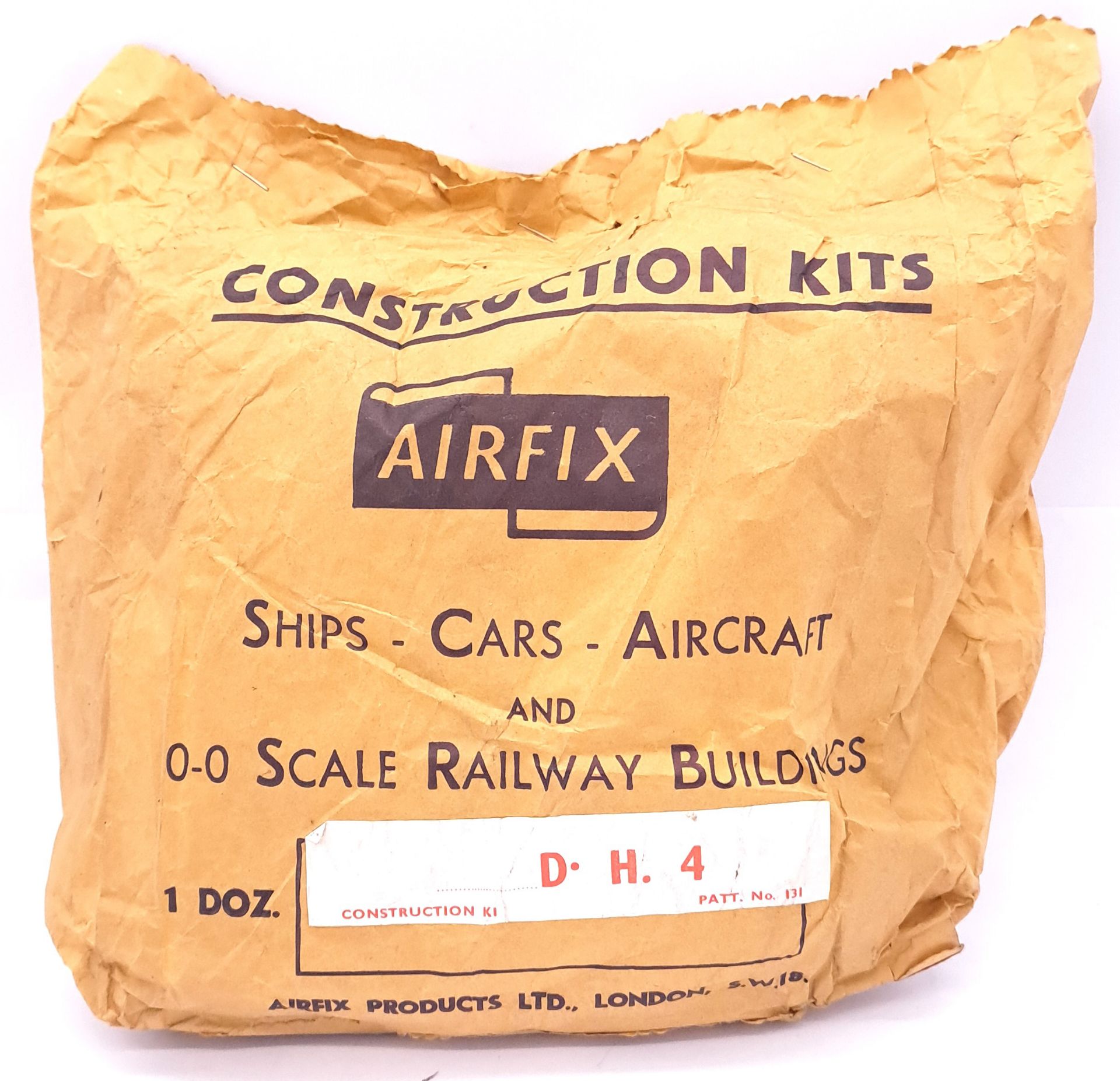 Airfix c1960’s ORIGINAL TRADE BAG complete with Bagged (possibly Type3) “D.H.4” Kits