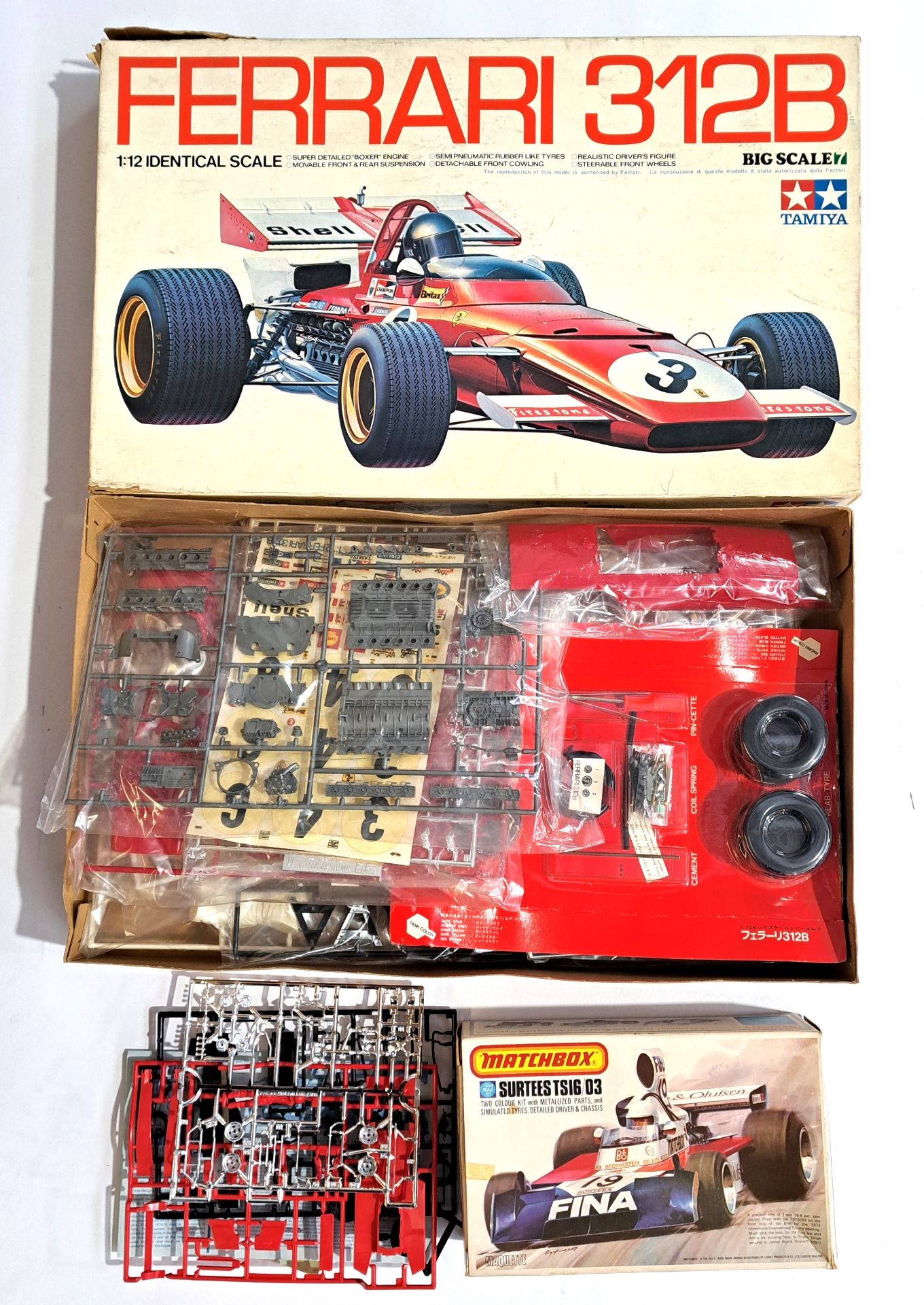 Tamiya & Matchbox, a boxed pair of Plastic Model Formula 1 Kits