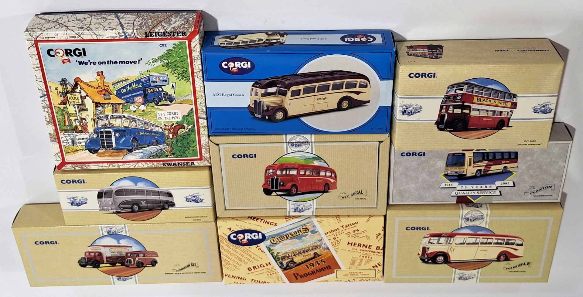 Corgi, Bus & Coach related, a boxed group