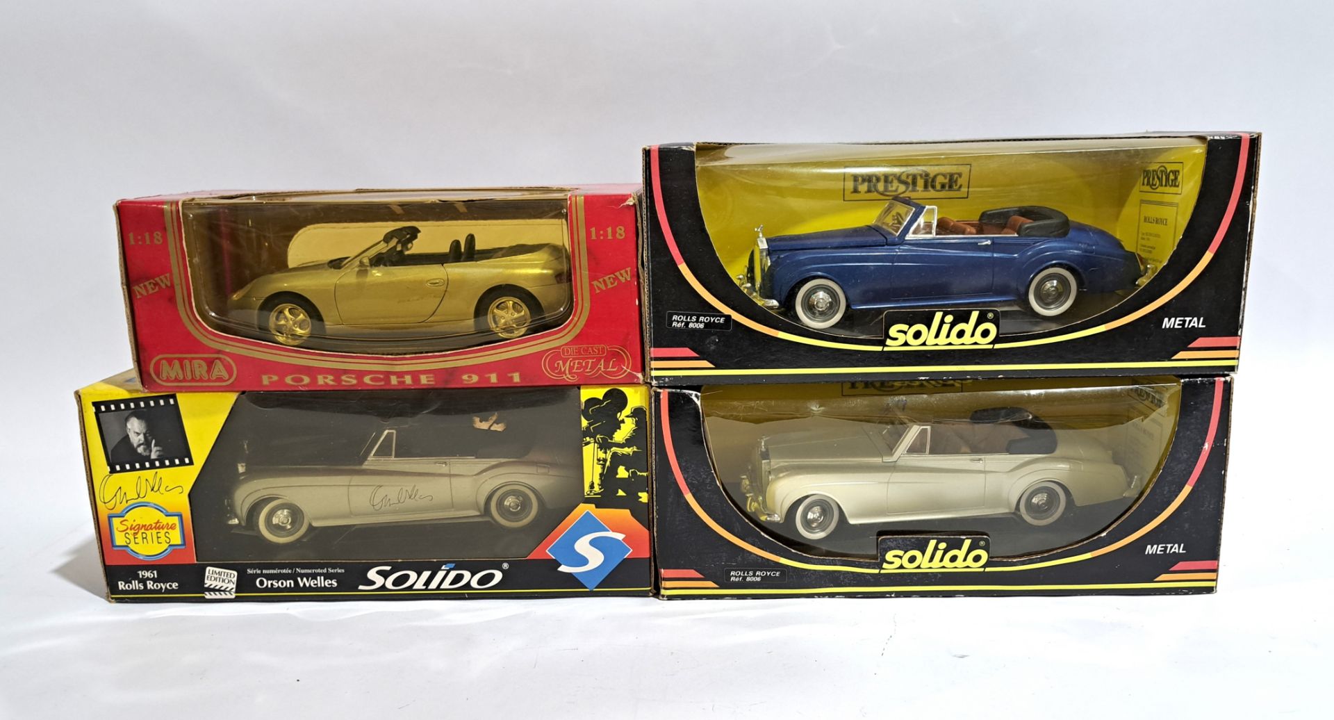 Solido & Mira 1:18 scale & similar, a boxed car group