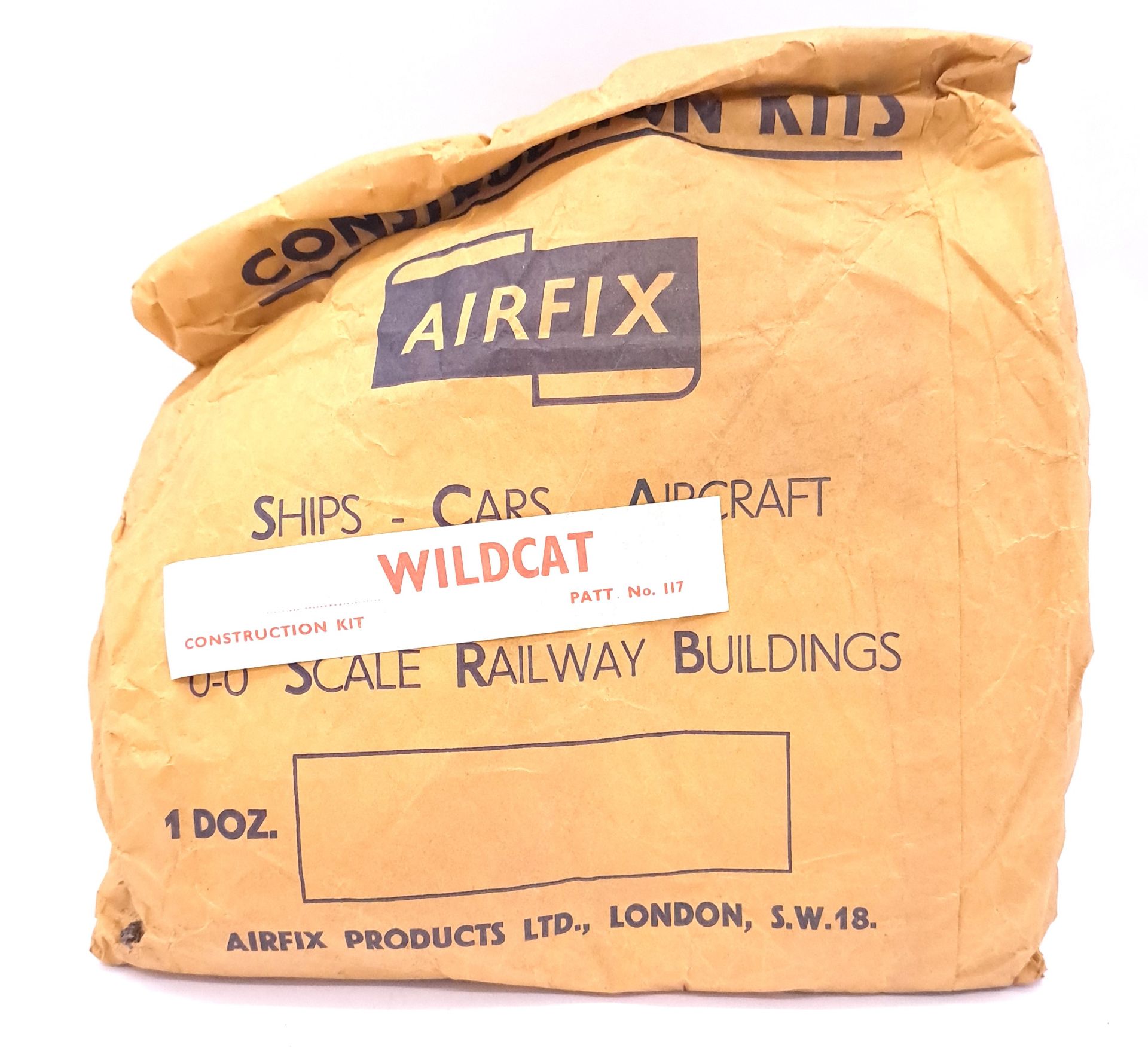 Airfix c1960’s ORIGINAL TRADE BAG complete with Bagged (possibly Type3) “Wildcat” Kits