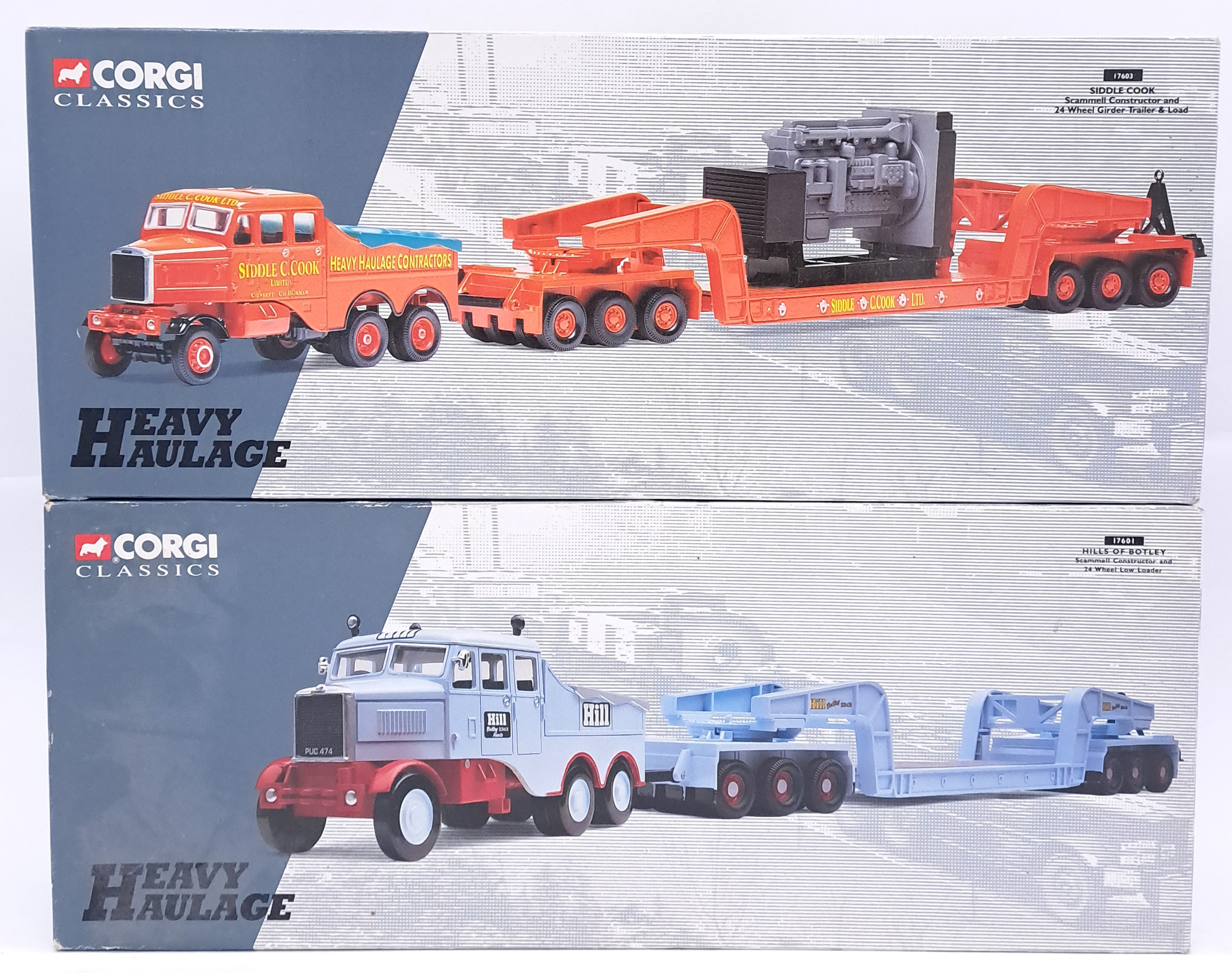 Corgi Heavy Haulage, a boxed pair of 1:50 scale sets