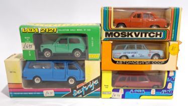 Russian Diecast Cars, Moskvitch & similar, a boxed group