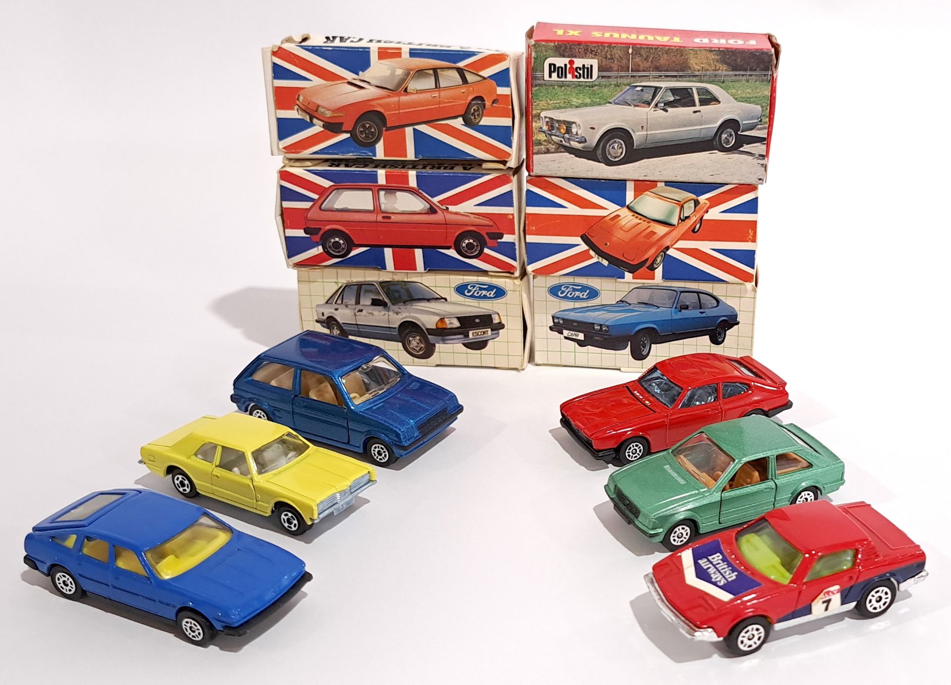 Polistil Ford Taunus XL & Corgi Juniors Best of British & similar, a boxed group