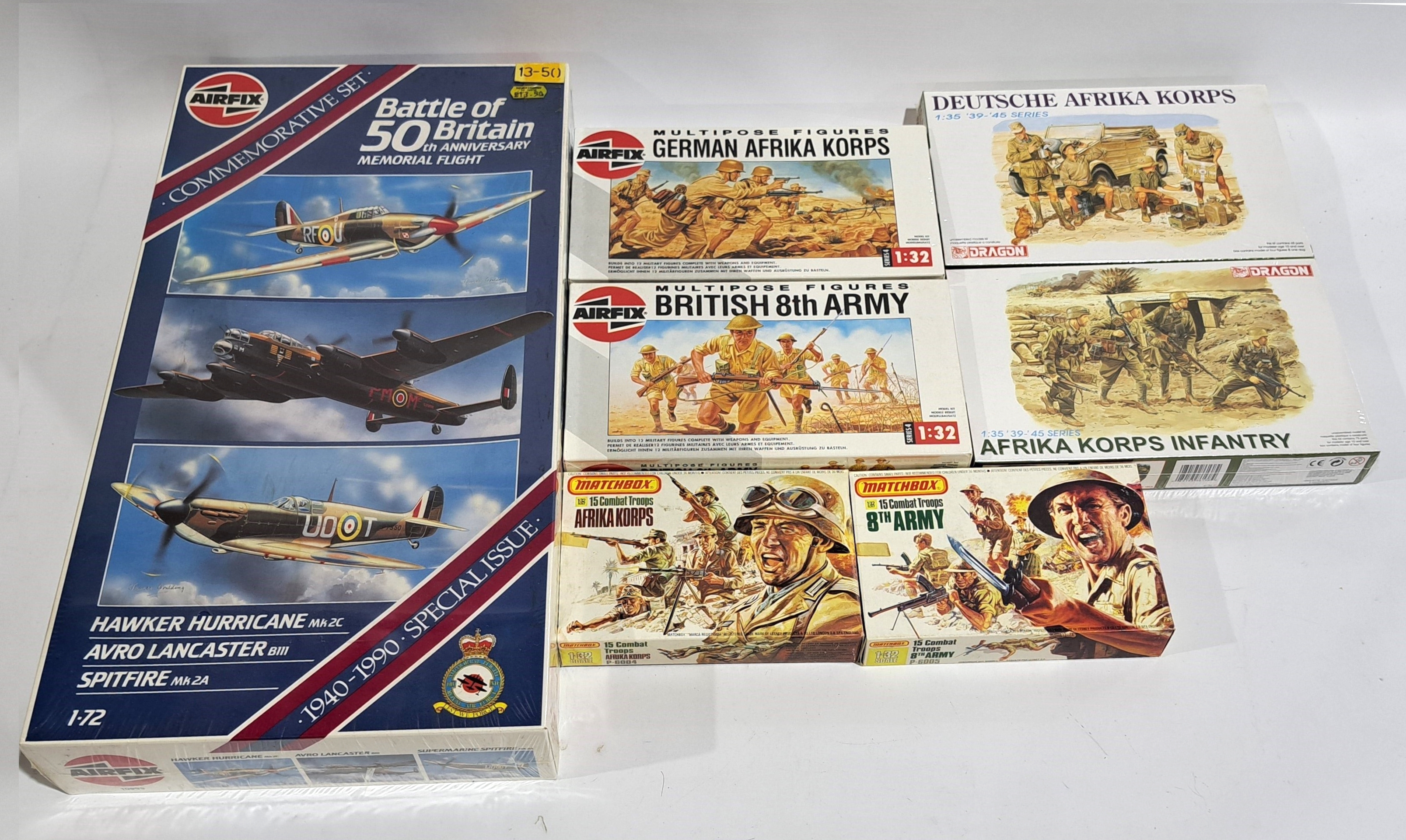 Airfix, Matchbox & Dragon Model Kits, Aircraft & military related, a boxed group