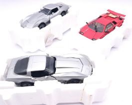 Franklin Mint, a partly boxed (Polystyrene only) group of 1:24 scale performance/sports cars