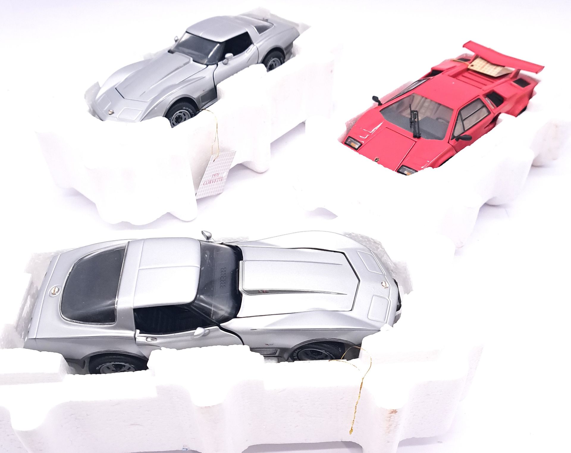Franklin Mint, a partly boxed (Polystyrene only) group of 1:24 scale performance/sports cars