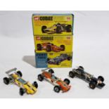 Corgi Racing Cars 156, 158 & 159, a boxed group