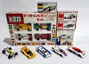 Tomica F-1 Grand Prix in Japan & similar, a boxed group of cars