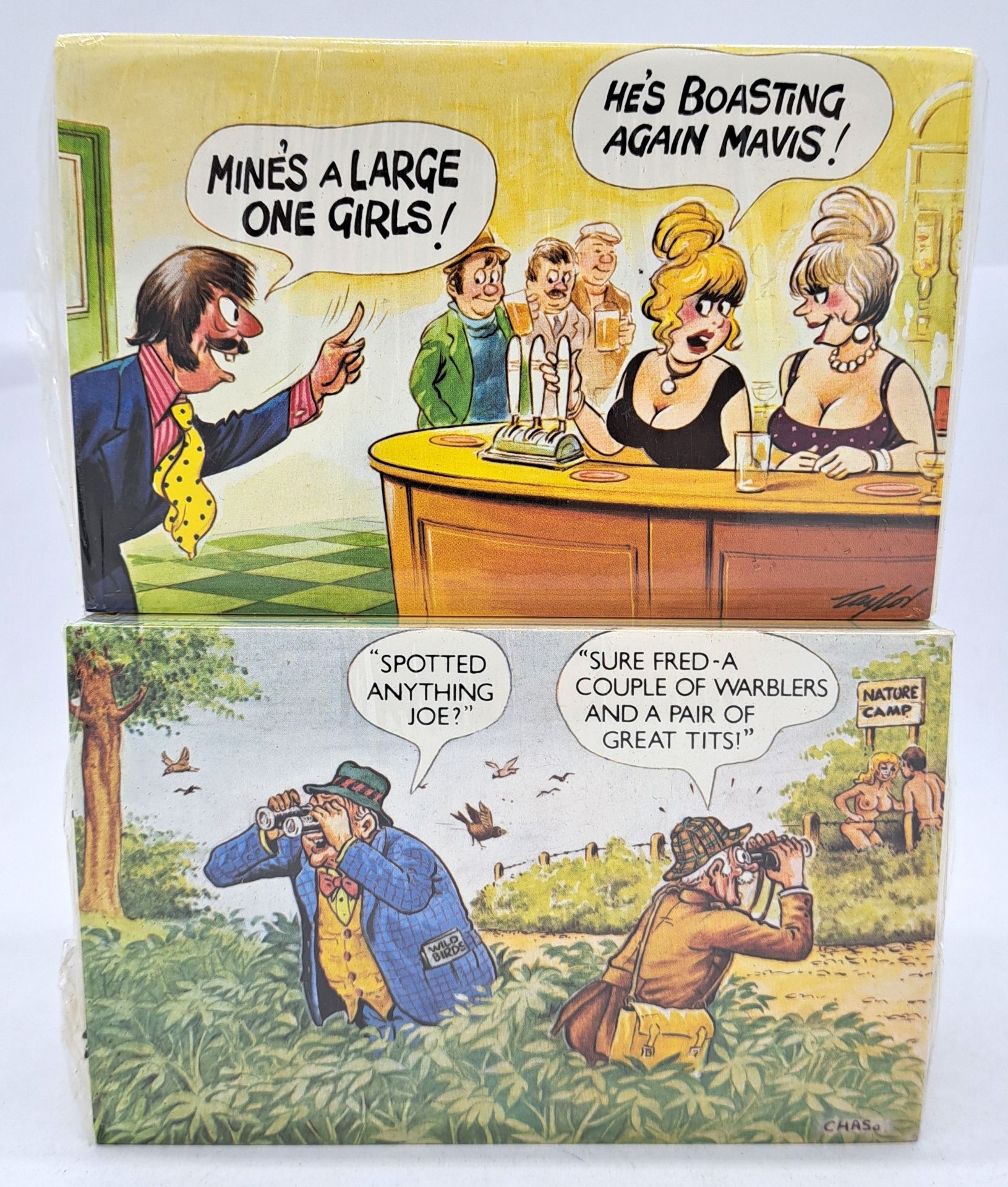 BAMFORTH Postcards "Comic Series" TRADE PACKS, Saucy/Seaside Humour