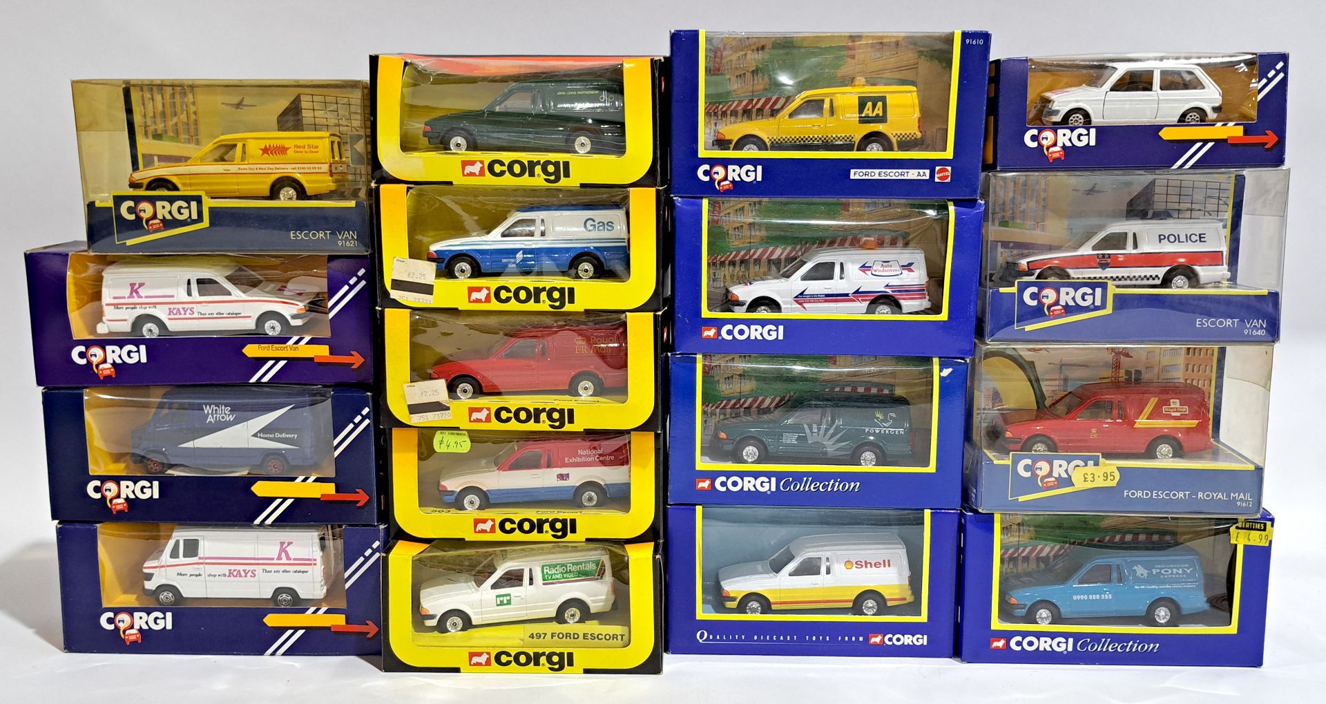 Corgi Ford Escort Vans & similar, a boxed group